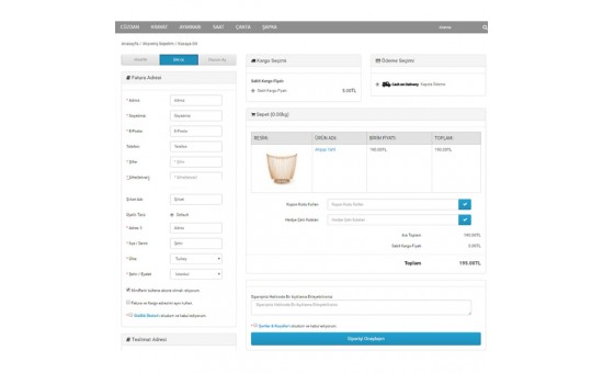 Opencart Tek Sayfa Ödeme Modülü
